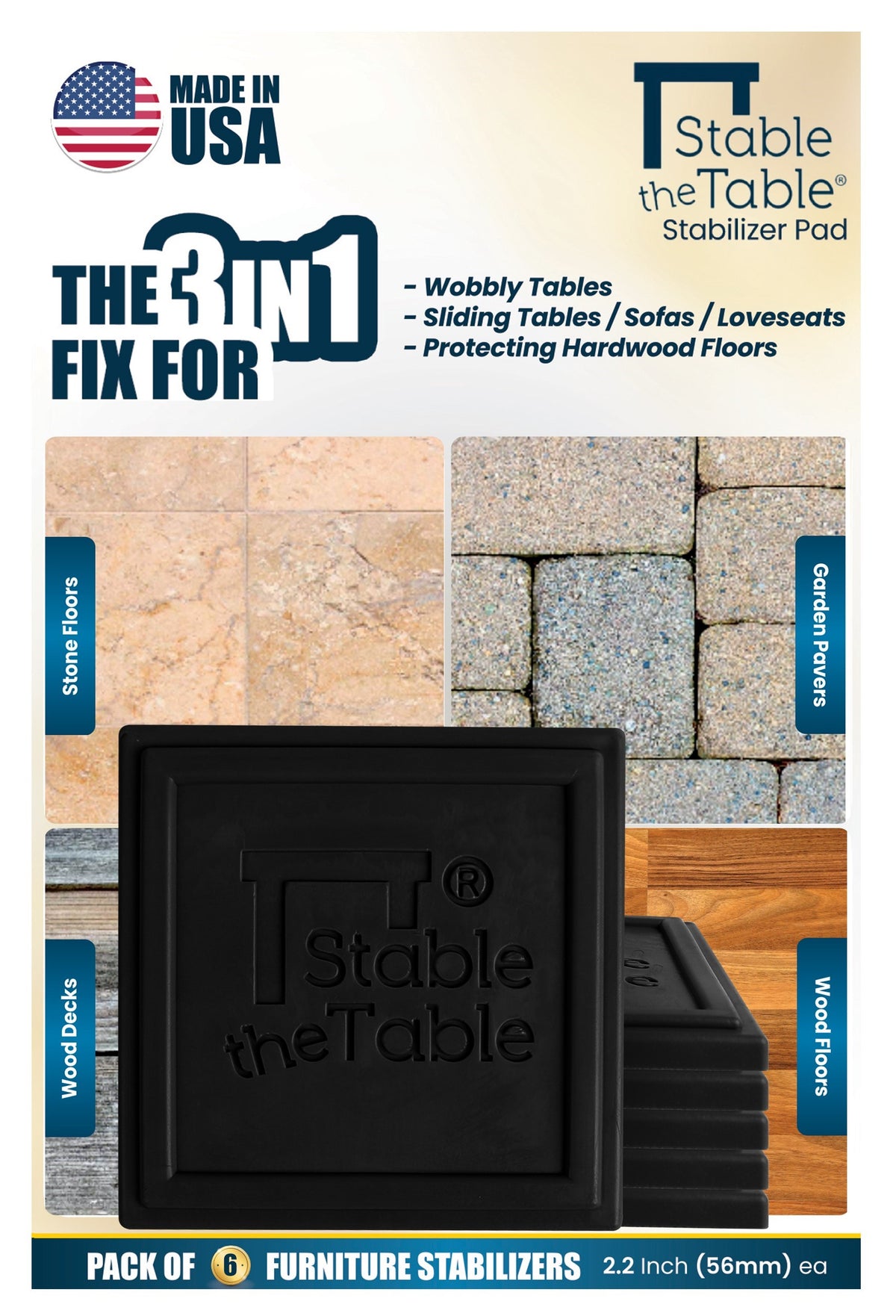 Stable Table Poster Stable the Table: 6 Pack Black Square – StableTheTable